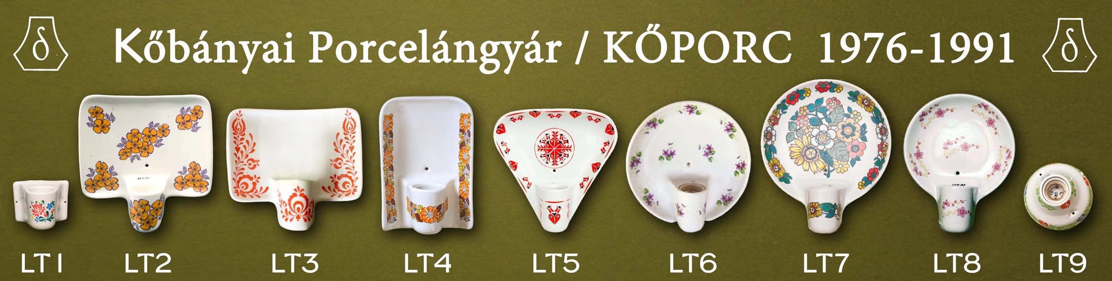 Kőbányai Porcelángyár porcelán fali lámpa