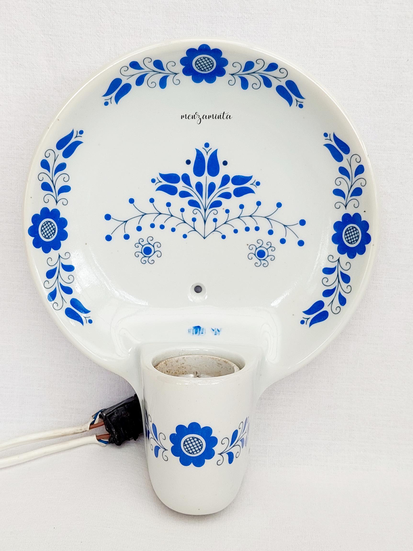 Kőbányai Porcelángyár kis kerek porcelán lámpa